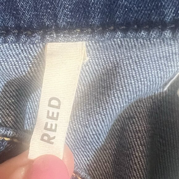 GRLFRND Women’s Jeans Size 32 Reed Blue Denim Cropped High Rise Skinny Straight - Picture 10 of 14
